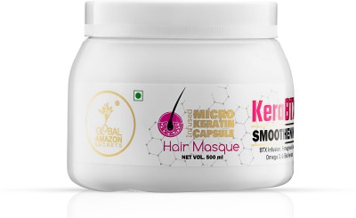 Global Amazon Secrets KeraBTX Smoothing Hair Mask - Botox, Keratin & Nanoplastia Treatment for Repair(500 ml)