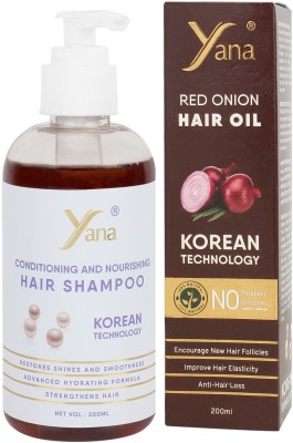 Yana Red onion growth hair oil, shampoo and conditioner for dry hair combo(400 ml)