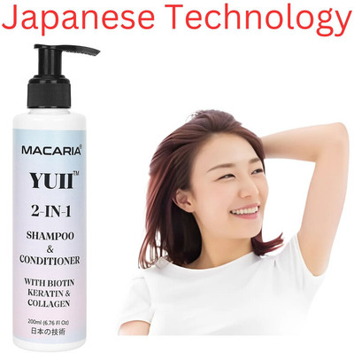MACARIA Yuii Biotin Shampoo and Conditioner Thinning Hair with Keratin and Collagen(200 ml)