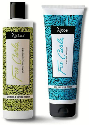 Alldoer Styling Bundle Curls Leave-in Conditioner & Curls Super Hold Jelly Hair Gel(250 ml)
