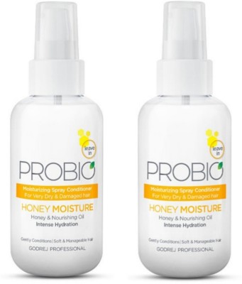 Godrej Professional Probio Honey Moisture Spray Conditioner |For Dry and Damaged Hair| Pack of 2(100 ml)