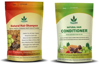 Havintha Natural Shampoo With 4 Herbs - 227g and Hair Conditioner - 227g(454 g)