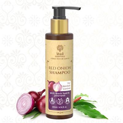 Khadi Essentials Red Onion Shampoo | Boosts Hair Growth | Controls Hair Fall | Reduces Frizz(200 ml)