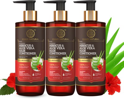 KHADI NATURAL Hibiscus & Aloe Vera Hair Conditioner - Powered Botanics (Pack of 3)(930 ml)