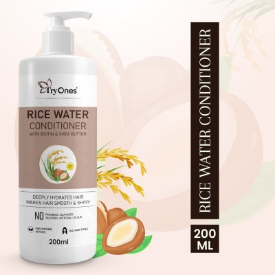 Tryones Rice Water Conditioner Biotin & Butter Deep Hydration Smooth, Shiny Hair Natural(200 ml)