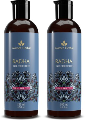 Avimee Herbal Radha Hair Conditioner: Repairs & Smooths | Keratin, Rice, ACV, Aloe | 2*200ml(400 ml)