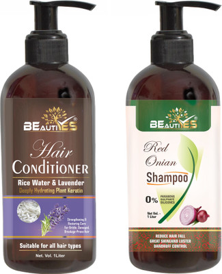 BEAUTIYES (Rice Water Conditioner 1 Ltr + Onion Shampoo Combo Pack) (2 Items in the set)(2000 ml)