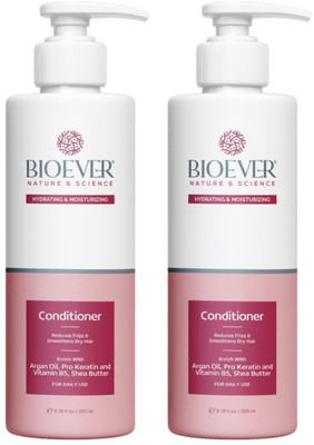 Bioever Conditioner Argan Oil&Prokeratin + Vitamin B5+Shea Butter Pack of 2 200ml +200ml(400 ml)