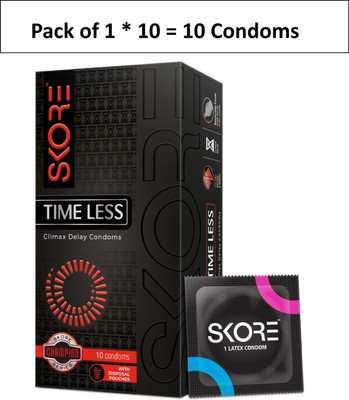 SKORE Time Less | Climax Delay | With Disposal Pouches Condom(10 Sheets)