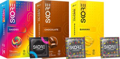 SKORE SHADES, CHOCOLATE AND BANANA Condom