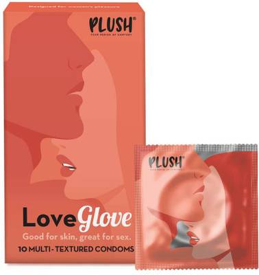 PLUSH Love Glove Multi Textured - Ribbed and Dotted Condoms 10 pcs Condom