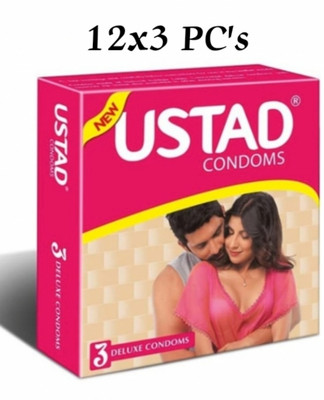 USTAD combo condom pack for men Condom(Set of 36, 36 Sheets)