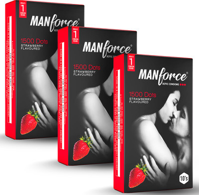 MANFORCE Strawberry Condom(Set of 3, 30 Sheets)