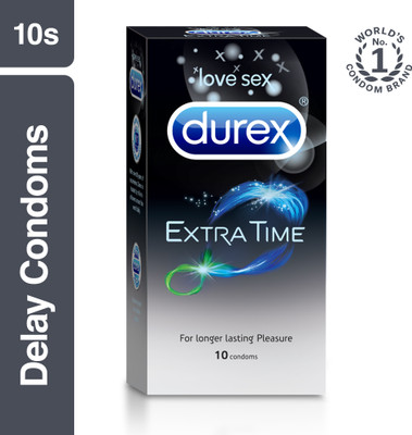 DUREX Extra Time For Men, dotted with delay lubricant, Natural rubber latex Condom(10 Sheets)