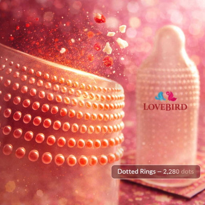 LOVEBIRDCONDOM ULTRA PRIMIUM STRAWBERRY FLOVOURED&VENILA WITH BIG DOTTED Condom(10 Sheets)