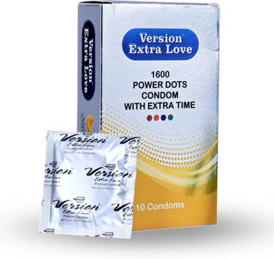 Version Extra Love Extra Time with Extra Dotted Banana Flavored Condom for Men - Honeymoon Set Condom(10 Sheets)