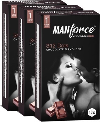 MANFORCE Wild 3 in 1s, Chocolate Flavoured Condom(Set of 3, 30 Sheets)