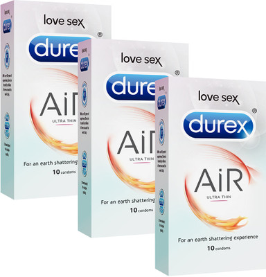 DUREX Air - Premium & Ultra Thin Condom(Set of 3, 30 Sheets)