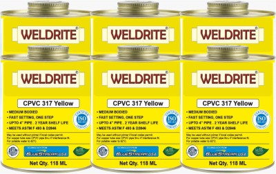 Weldrite CPVC Yellow Solvent Cement (Pack of 6 cans) Contact Cement(118 ml)