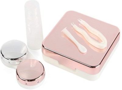 HEYMAK Contact Lens Case,Lens Box for Travel,with Mirror,Solution Bottle (Rose Gold)(Pack of: 1)