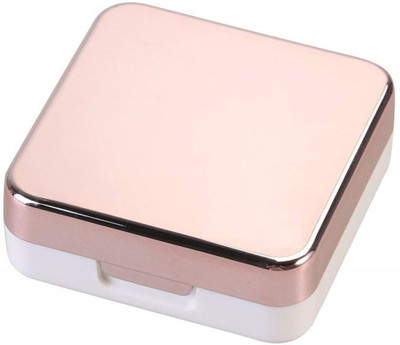 GRELLA Travel Contact Lens Case Box with Mirror (Rose Gold)(Pack of: 1)