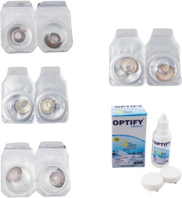 Optify Monthly Disposable(0, Colored Contact Lenses, Pack of 4)