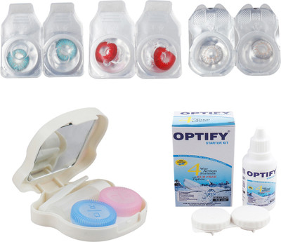 Optify Monthly Disposable(1, Colored Contact Lenses, Pack of 3)