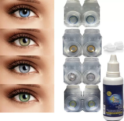 Roseleaf Monthly Disposable(0, Colored Contact Lenses, Pack of 4)