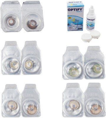 Optify Monthly Disposable(0, Colored Contact Lenses, Pack of 5)