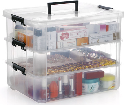 Q7 BRAND Polypropylene Grocery Container  - 1800 L(Clear, Black)
