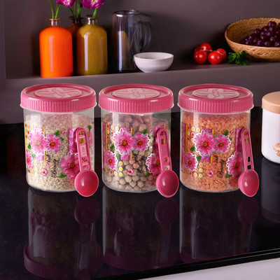 KUBER INDUSTRIES Plastic Utility Container  - 500 ml(Pack of 3, Pink)