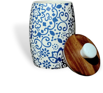 Bright Crockery Ceramic Tea Coffee & Sugar Container  - 400 ml(Light Blue)