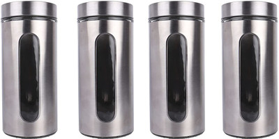SIDDIVINAYAK CREATION Steel Utility Container  - 850 ml(Pack of 4, Silver)