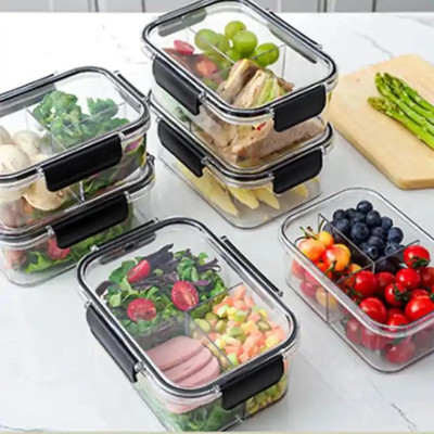 Antic Plastic Grocery Container  - 500 ml(Pack of 6, Clear)