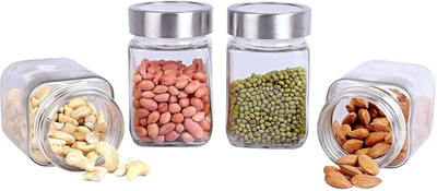 Sueriv Glass Grocery Container  - 299 ml(Pack of 4, Clear)