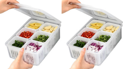 Decibel Plastic Fridge Container  - 500 ml(Pack of 2, White)
