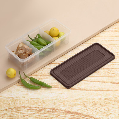 MAGICSPOON Polypropylene Fridge Container  - 1900 ml(Brown)