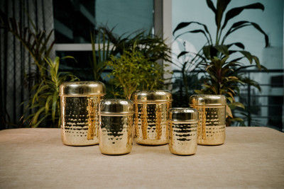 Vedraag Divine Essentials Brass Utility Container  - 1000 ml(Gold)