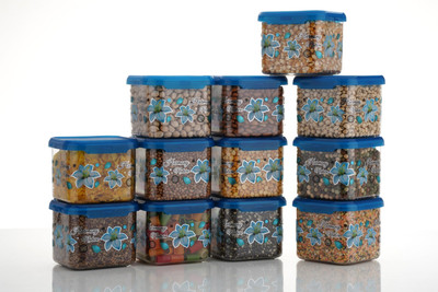 BENNUR 7 Plastic Grocery Container  - 500 ml(Pack of 6, Blue)