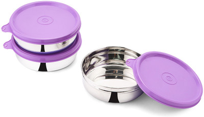 Oliveware Steel Utility Container  - 900 ml(Pack of 3, Violet)