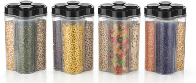 Zubix Plastic Utility Container  - 2400 ml(Pack of 4, Clear)