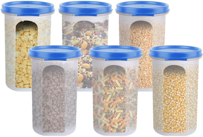 SKYLIO Plastic Utility Container  - 500 ml(Pack of 6, Clear, Blue)
