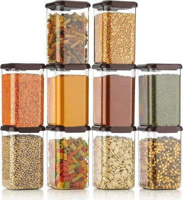 Ecodex Plastic Grocery Container  - 1100 ml(Pack of 10, Brown)