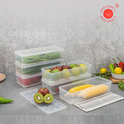 EagleWell Plastic Fridge Container  - 1500 ml(Pack of 6, Clear)