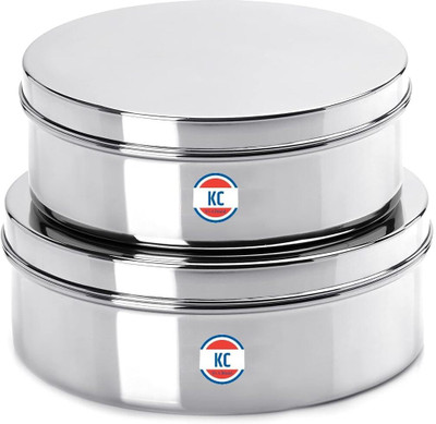 PanCraft Stainless Steel Utility Container  - 1.2 L, 1.5 ml(Pack of 2, Silver)