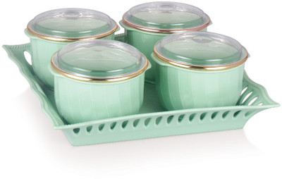 Nabhya Plastic Grocery Container  - 500 ml(Pack of 4, Green)