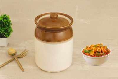 MSFabiha Ceramic Pickle Jar  - 3000(White)
