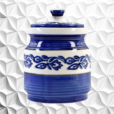 Luminescence Enterprises Ceramic Pickle Jar  - 50 ml(Blue)