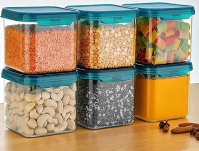 forsel Plastic Grocery Container  - 500 ml(Pack of 6, Blue)