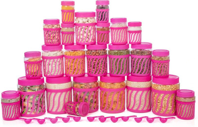 VRJK Plastic Utility Container  - 1200 ml, 650 ml, 350 ml, 250 ml(Pack of 24, Pink)